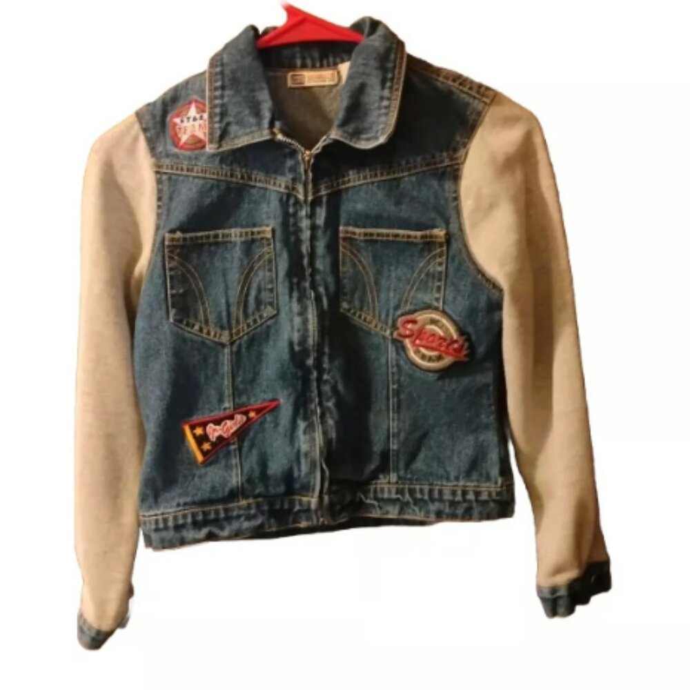 Faded Glory Vintage Sporty Denim Girls Jacket 10/12